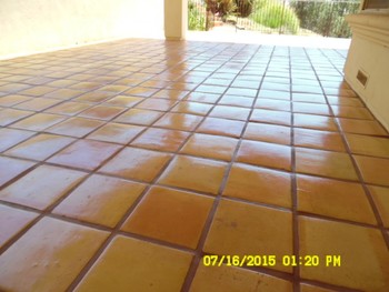 Exterior Saltillo Tile Cleaning/Color Enhancement/Sealer - 2800 sq. ft.